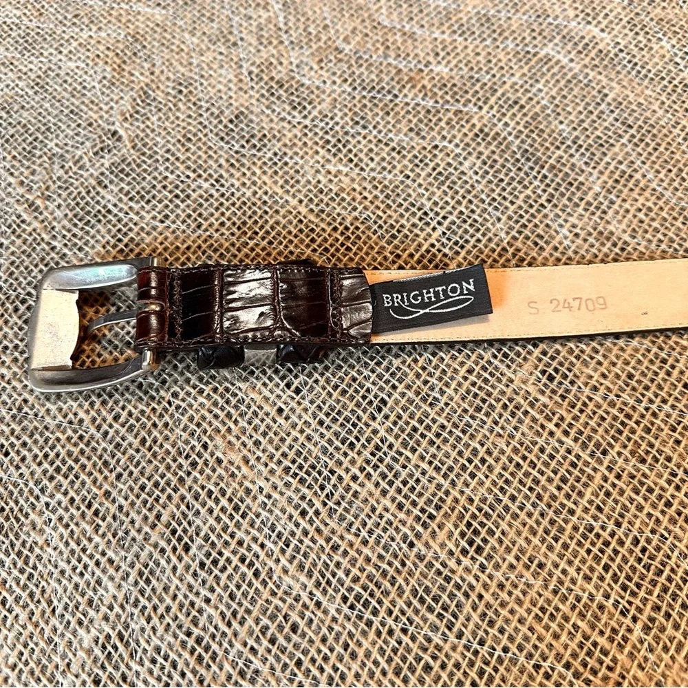 Brighton Small Belt Silver Buckle‎ Alligator stamped texture Excellent Condition